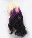CARA Blonde Purple Ombre Wig Lace Front Wig Women Fashion Synthetic Wig 