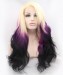 CARA Blonde Purple Ombre Wig Lace Front Wig Women Fashion Synthetic Wig 