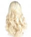 CARA Ombre Wig Side Part Synthetic Wigs 1B/Blonde Wig Lace Front Wig