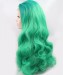 CARA Ombre Wig Light Green Color Long Wavy Synthetic Wig Lace Front Wig