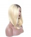 CARA Synthetic Lace Front Wig 1B  Blonde Straight Short Bob Ombre Wigs