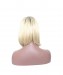 CARA Synthetic Lace Front Wig 1B  Blonde Straight Short Bob Ombre Wigs