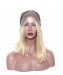 CARA Synthetic Lace Front Wig 1B  Blonde Straight Short Bob Ombre Wigs