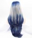 CARA Blue/White Ombre Long Wavy Synthetic Wig 
