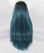 CARA 1B/Blue Ombre Long Straight Synthetic Wig