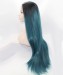 CARA 1B/Blue Ombre Long Straight Synthetic Wig