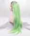 CARA Grey/Light Green Ombre Straight Fashionable Synthetic Wig