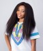 CARA Kinky Straight 13x4 Lace Frontal with 3 Bundles Natural Color 100% Human Hair Weave