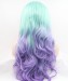 CARA Bright Blue and Purple Ombre Wig Long Wavy Synthetic Wig