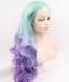 CARA Bright Blue and Purple Ombre Wig Long Wavy Synthetic Wig