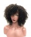 CARA Bob Wig 100% Remy Human Hair Wigs Brazilian Kinky Curly Short Wig Can Be Dyed Full 250g  Natural Black Color