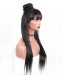 CARA 13x6 Deep Part 150% Density Silky Straight Lace Front Wigs With Bang 