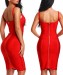 2018 Women's Bandage Dress New Sexy Spaghetti Strap Deep V Backless Fashion Dress Bodycon Femme Vestidos Club Party