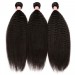 CARA Kinky Straight Lace Closure with 3 Bundles Natural Color 100% Human Hair Weaves