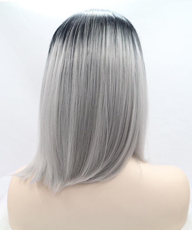 Cara 1b Grey Ombre Wig Short Bob Wig Synthetic Wig