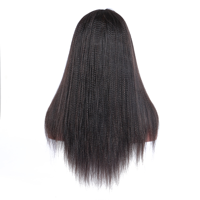 Brazilian Yaki Straight 13x6 Lace Front Human Hair Wigs 250% Density Pre Plucked Deep Part Wig