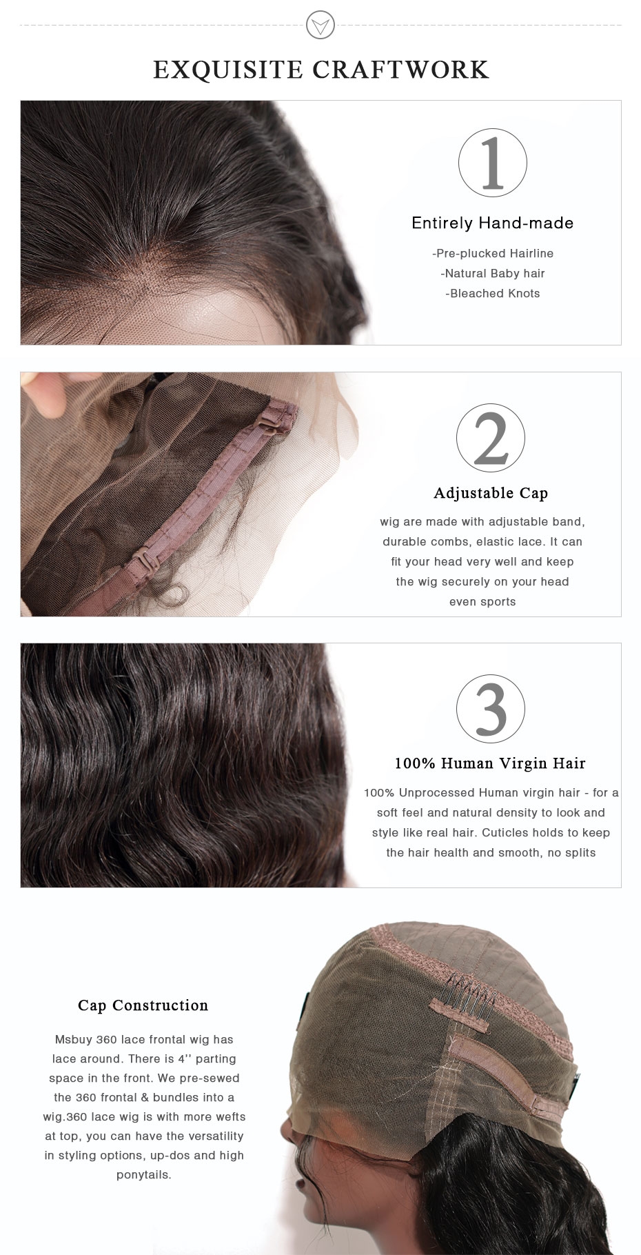 360 lace wig description